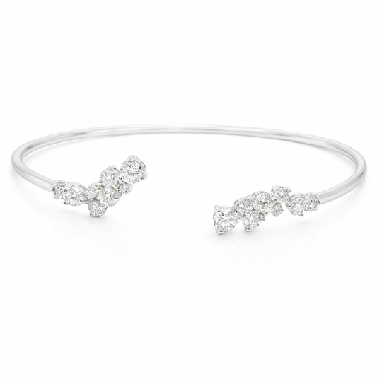 1.06Ct Diamond Bangle 14k White Gold