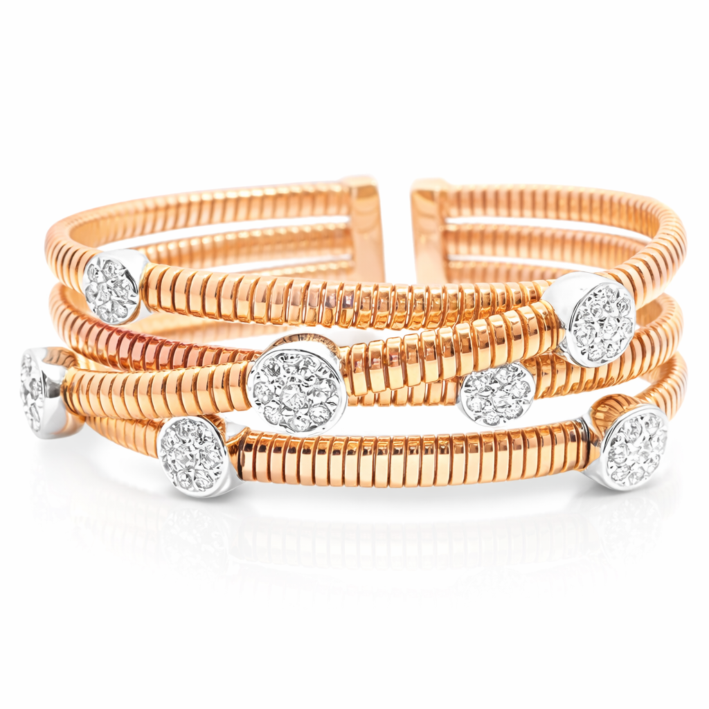 1.14Ct Diamond Bangle 14k Rose Gold