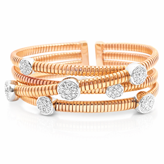 1.14Ct Diamond Bangle 14k Rose Gold