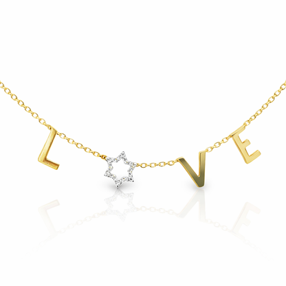 0.05CT Diamond  14k Yellow Gold Love Pendant