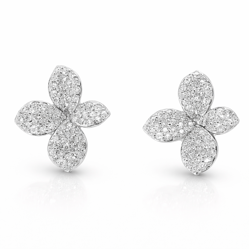 0.89CT Diamond 14K White Gold Earring