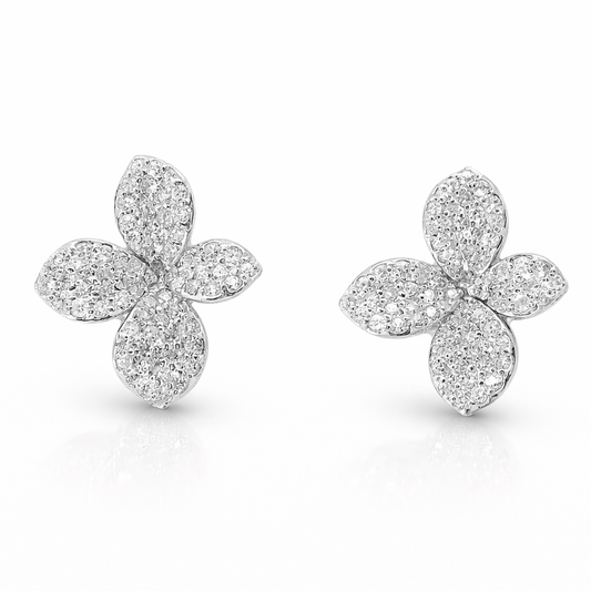 0.89CT Diamond 14K White Gold Earring