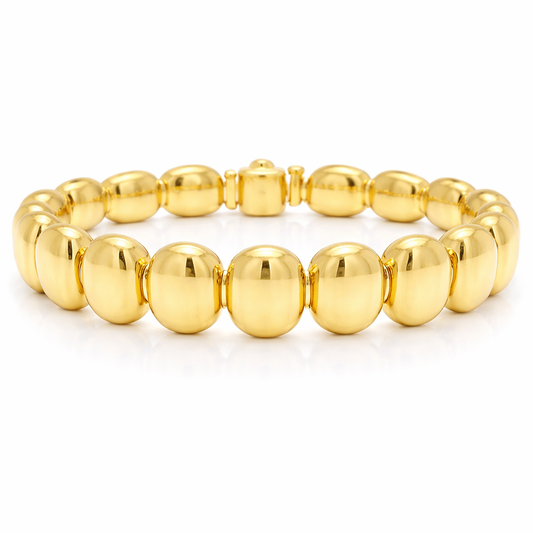Plain Beaded 14k Yellow Gold Bracelet