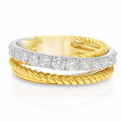 0.59CT Diamond Ring 14K White and Gold