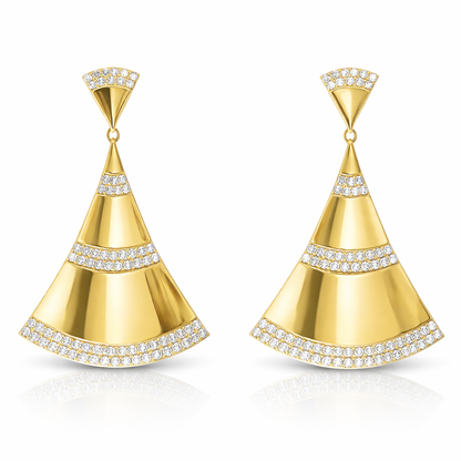 0.63CT Diamond 14k Yellow gold Earring