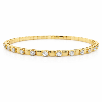 2.11CT Diamond Bangle 18k Yellow Gold