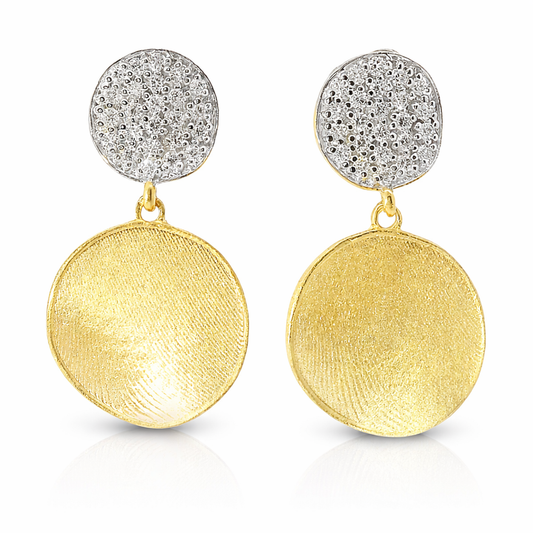 0.48CT Diamond Disc Fashion Earring 14k Yellow Gold