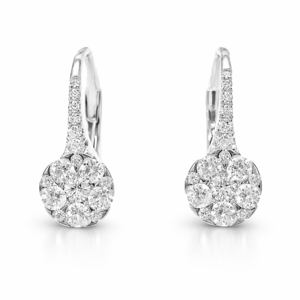 0.52CT Diamond Earring 14k White Gold