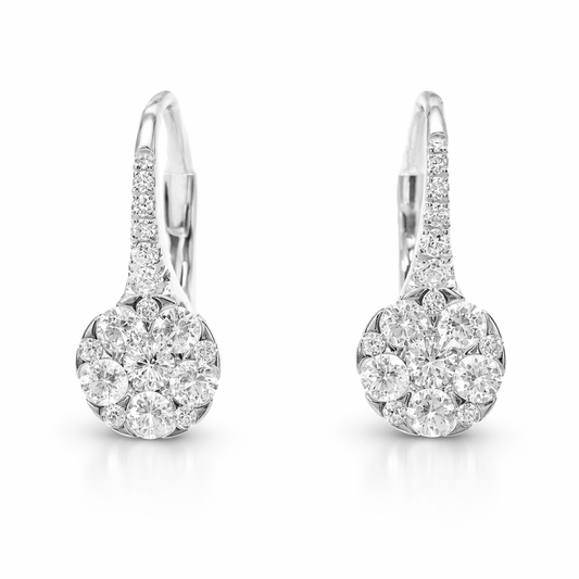 0.52CT Diamond Earring 14k White Gold
