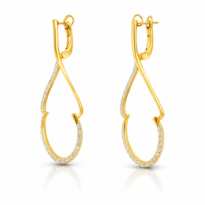 0.54CT Diamond 14k Yellow Gold Earring