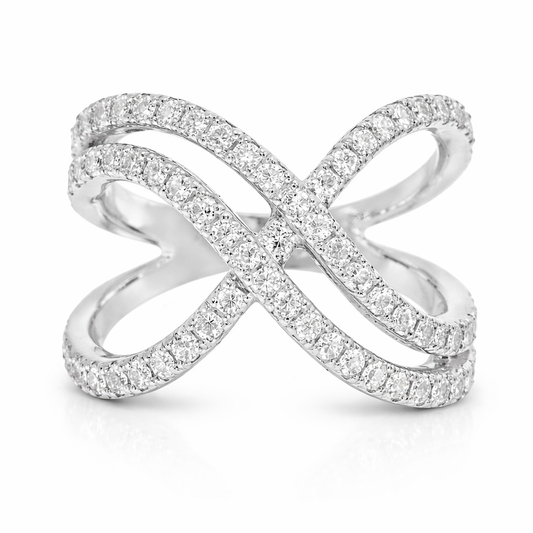 0.84CT Diamond Ring 14K White Gold