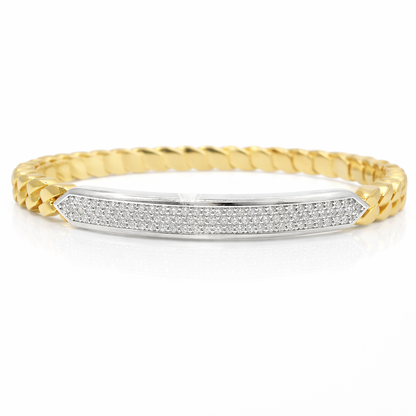 0.82CT Diamond Bangle 14k Yellow Gold