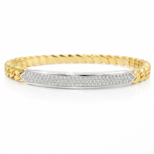 0.82CT Diamond Bangle 14k Yellow Gold