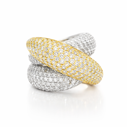 4.37CT Diamond Ring 14k Yellow And White Gold