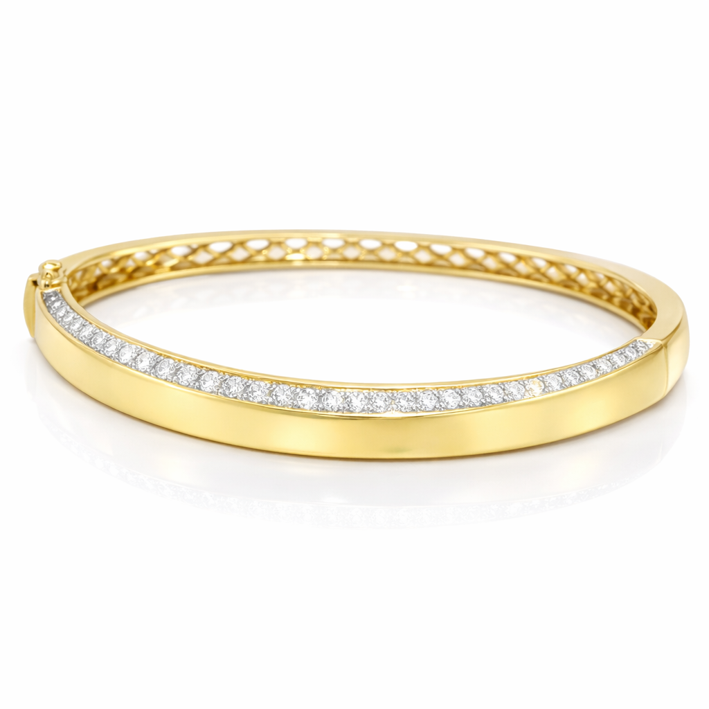 1.47ct Diamond Bangle 14k Yellow Gold