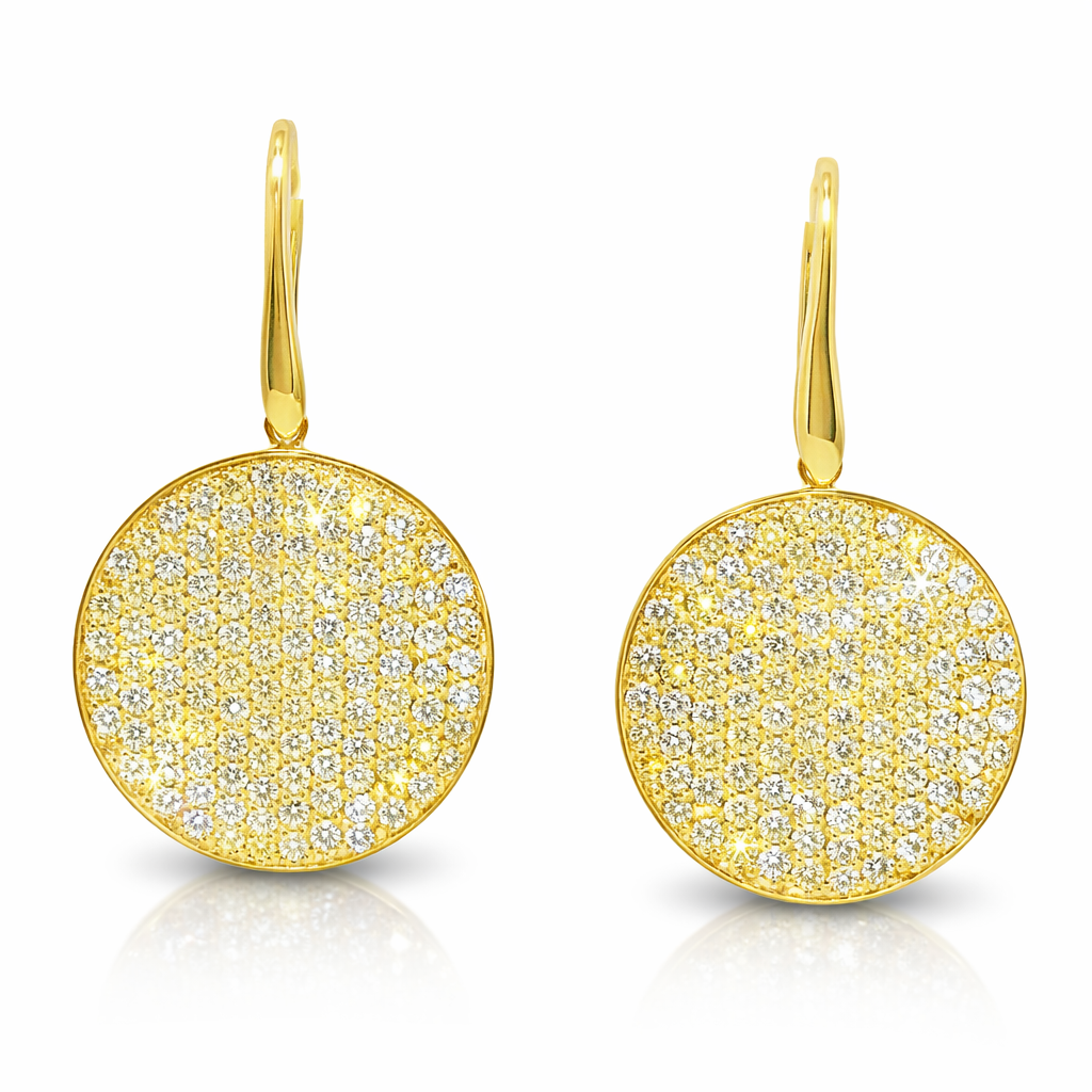 5.21CT Diamond Earring 14k Yellow Gold