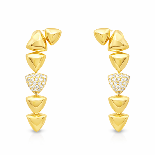 0.98CT Diamond Earrings 14k Yellow Gold