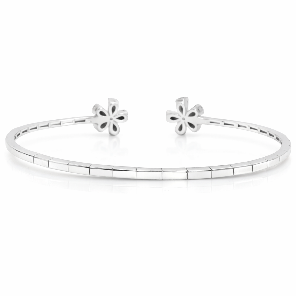 0.33CT Diamond 1.73CT Black Diamond Bangle 18k White Gold