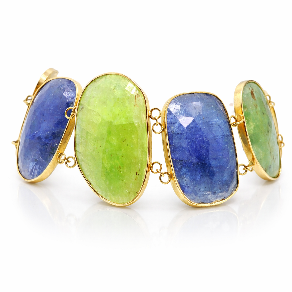 Tanzanite & Kyanite 14k Yellow Gold Bracelet