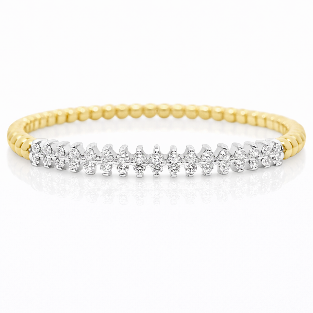 0.83CT Diamond Bangle 14k Yellow Gold