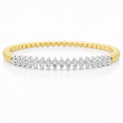 0.83CT Diamond Bangle 14k Yellow Gold