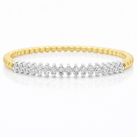 0.83CT Diamond Bangle 14k Yellow Gold