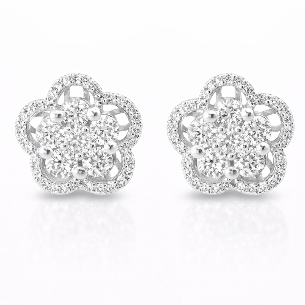 2.24CT Diamond 14k White Gold Earring