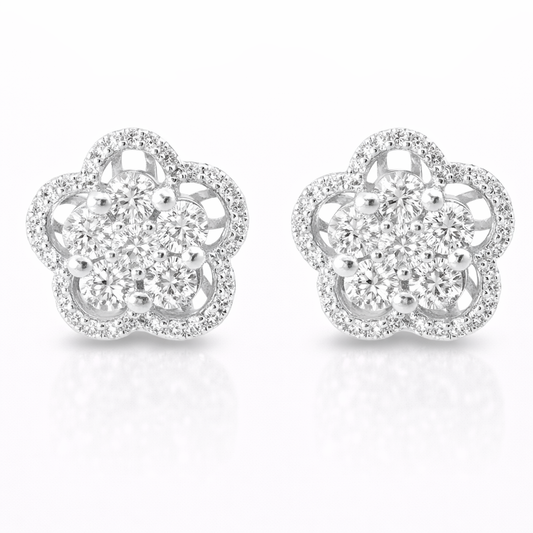 2.24CT Diamond 14k White Gold Earring