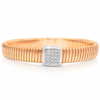 0.21CT Diamond Bangle 14k Rose Gold