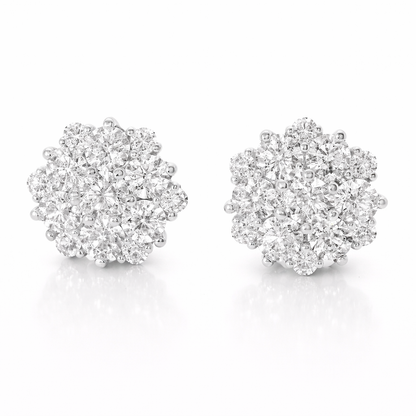 3.16CT Diamond  14k White Gold Earring