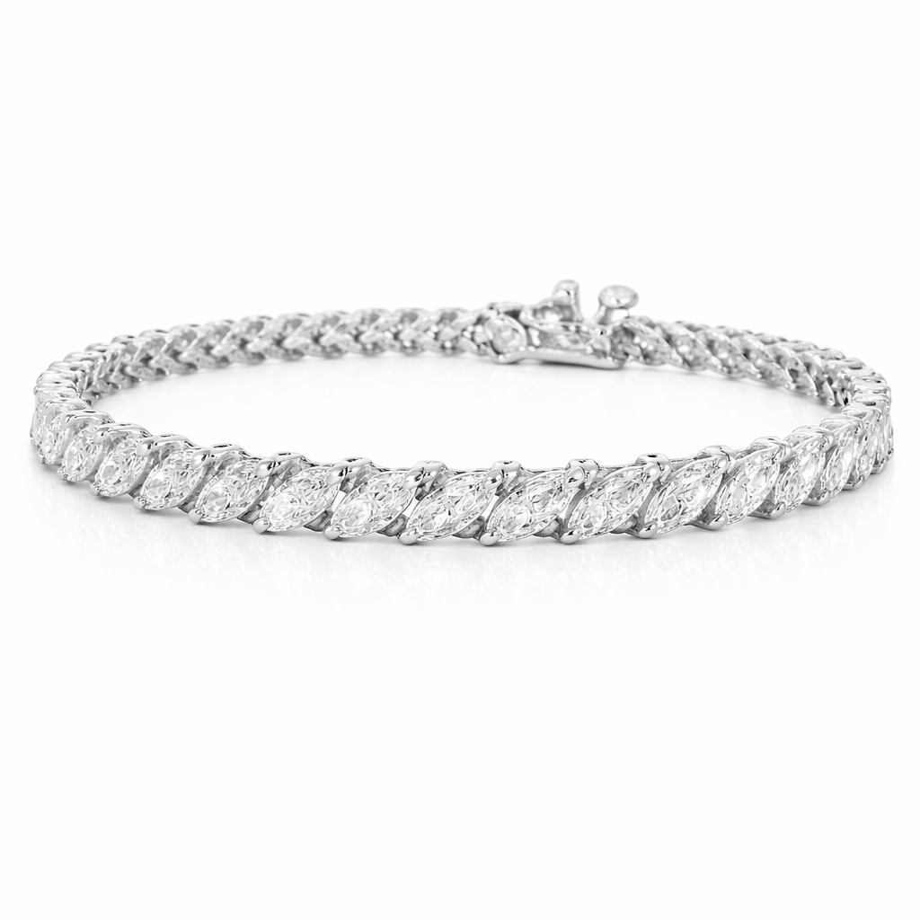 4.47CT Marquise Lab Diamond Bracelet 14k White Gold