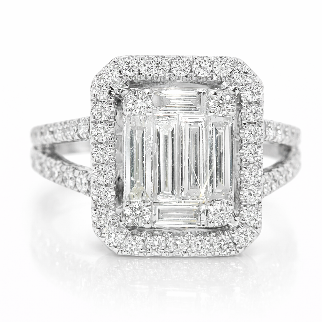 1.17CT Diamond Ring 18k White Gold