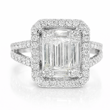 1.17CT Diamond Ring 18k White Gold