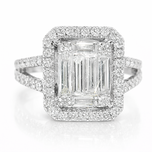 1.17CT Diamond Ring 18k White Gold