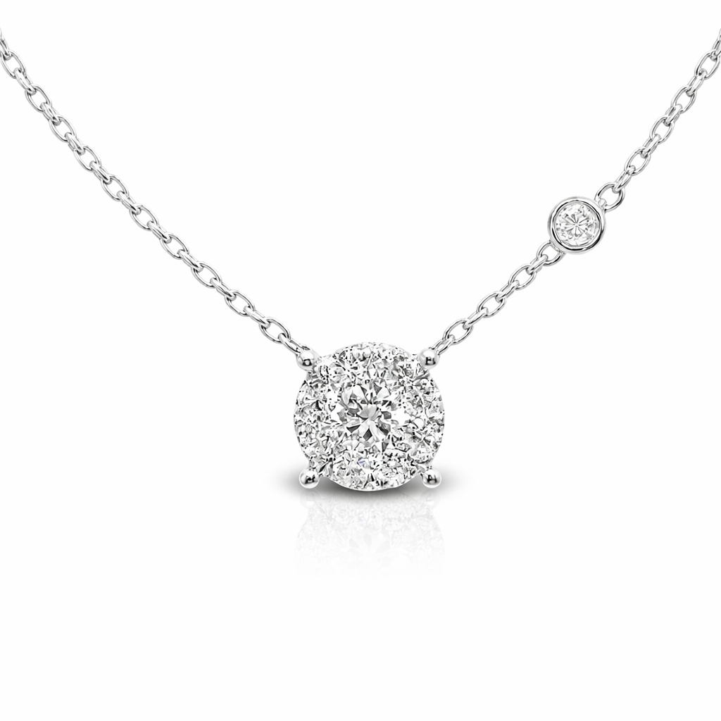 0.73CT Diamond Pendant 14k White Gold