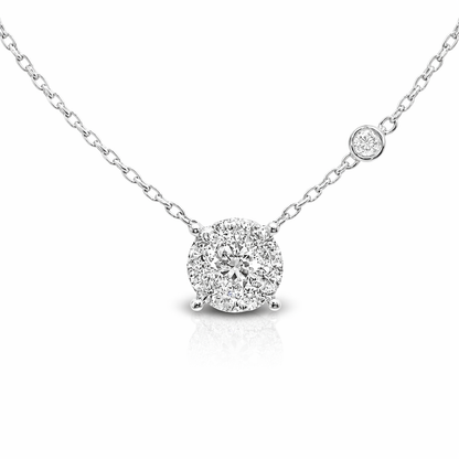 0.73CT Diamond Pendant 14k White Gold