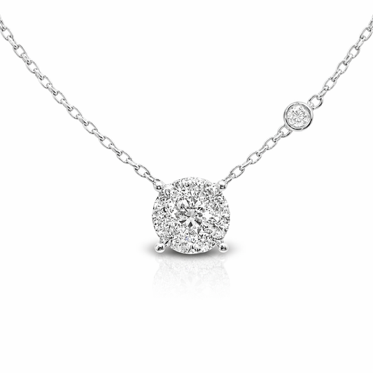 0.73CT Diamond Pendant 14k White Gold
