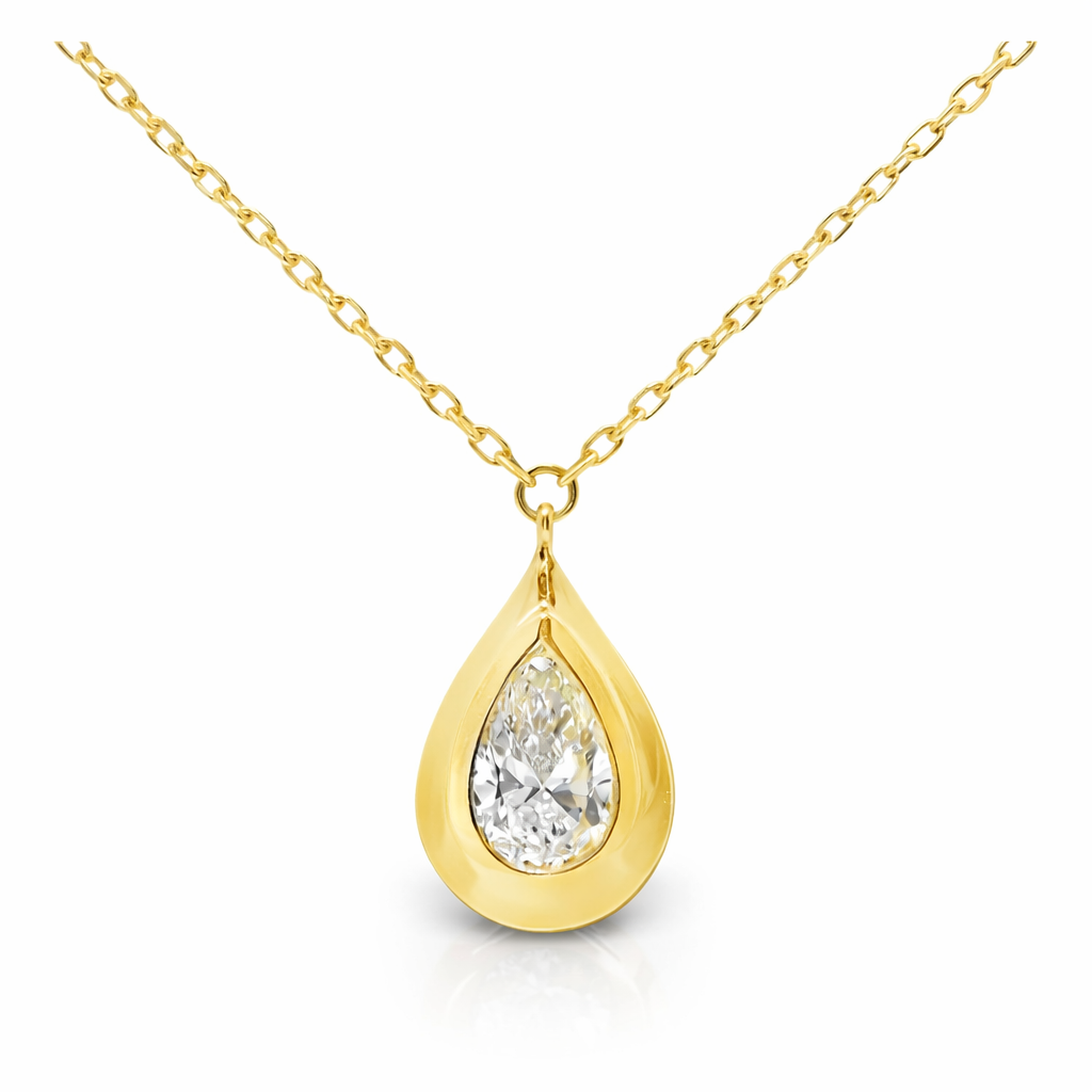 0.70CT Lab Diamond Pendant 14k Yellow Gold
