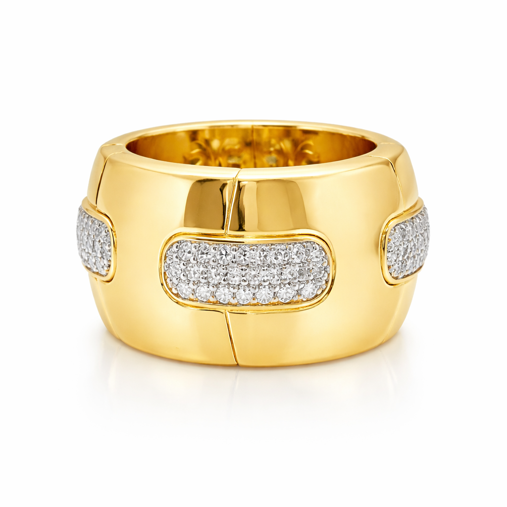 0.77CT Diamond Stretch Ring 18k Yellow Gold