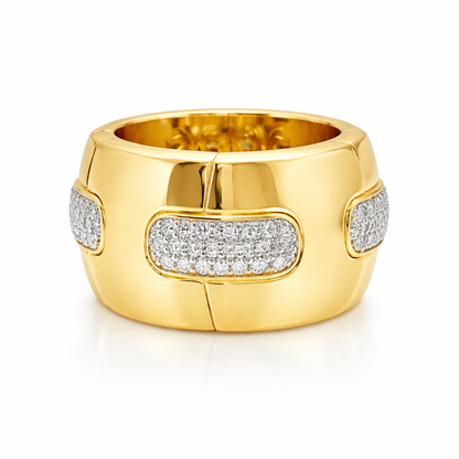 0.77CT Diamond Stretch Ring 18k Yellow Gold