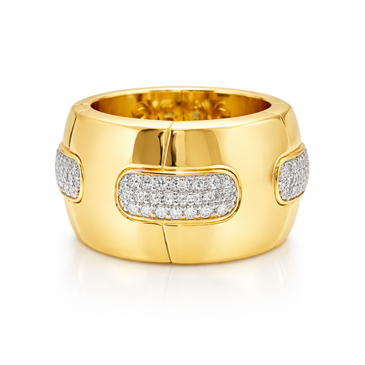 0.77CT Diamond Stretch Ring 18k Yellow Gold