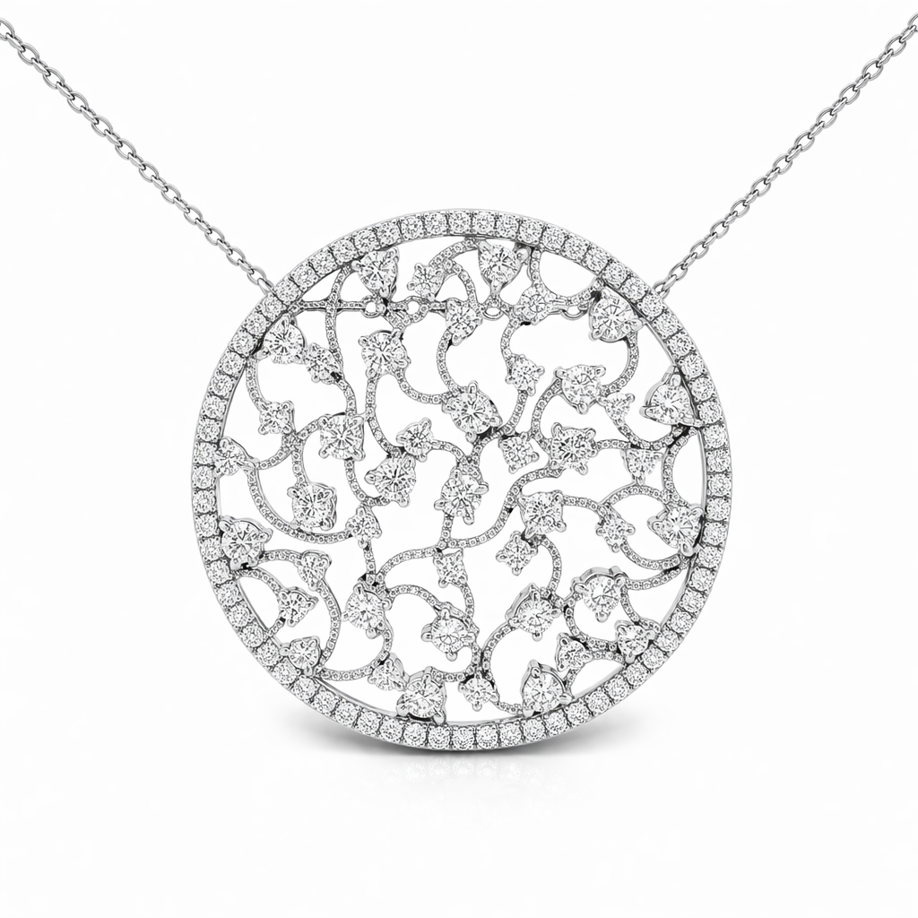 2.62CT Diamond Pendant 14k White Gold