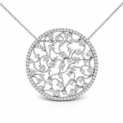 2.62CT Diamond Pendant 14k White Gold