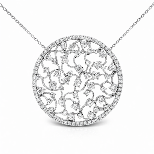 2.62CT Diamond Pendant 14k White Gold