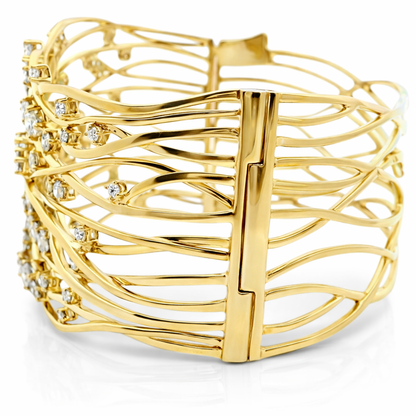 4.92CT Diamond Bangle 14k Yellow Gold