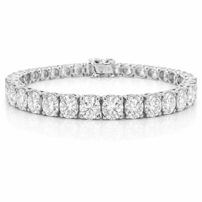 26.44CT Round Cut Lab Diamond 4 Prong Tennis Bracelet 14K Gold