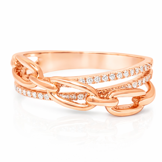 0.11CT Diamond Ring 14k Rose Gold