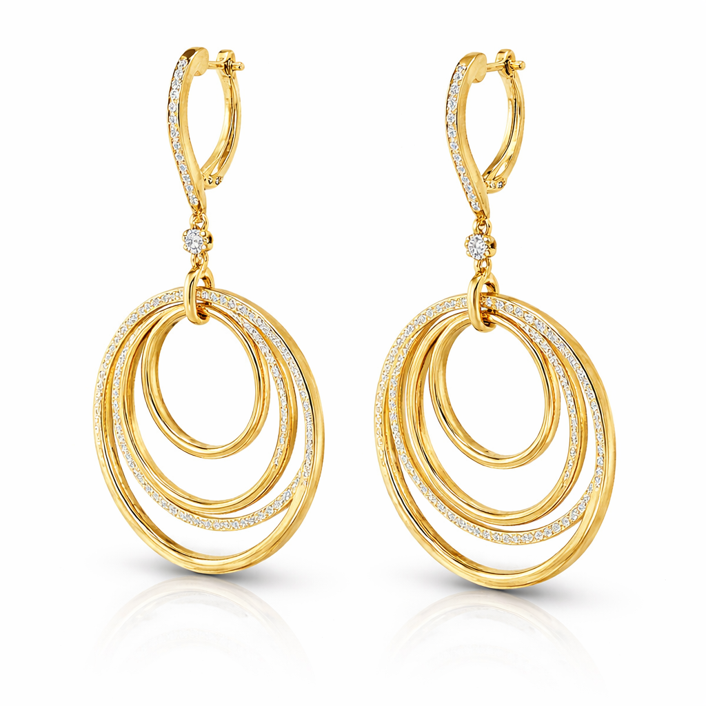 0.47CT Diamond 14k Yellow Gold Earring