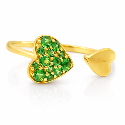 0.33CT Green Garnet Sapphire Ring 14k Yellow Gold