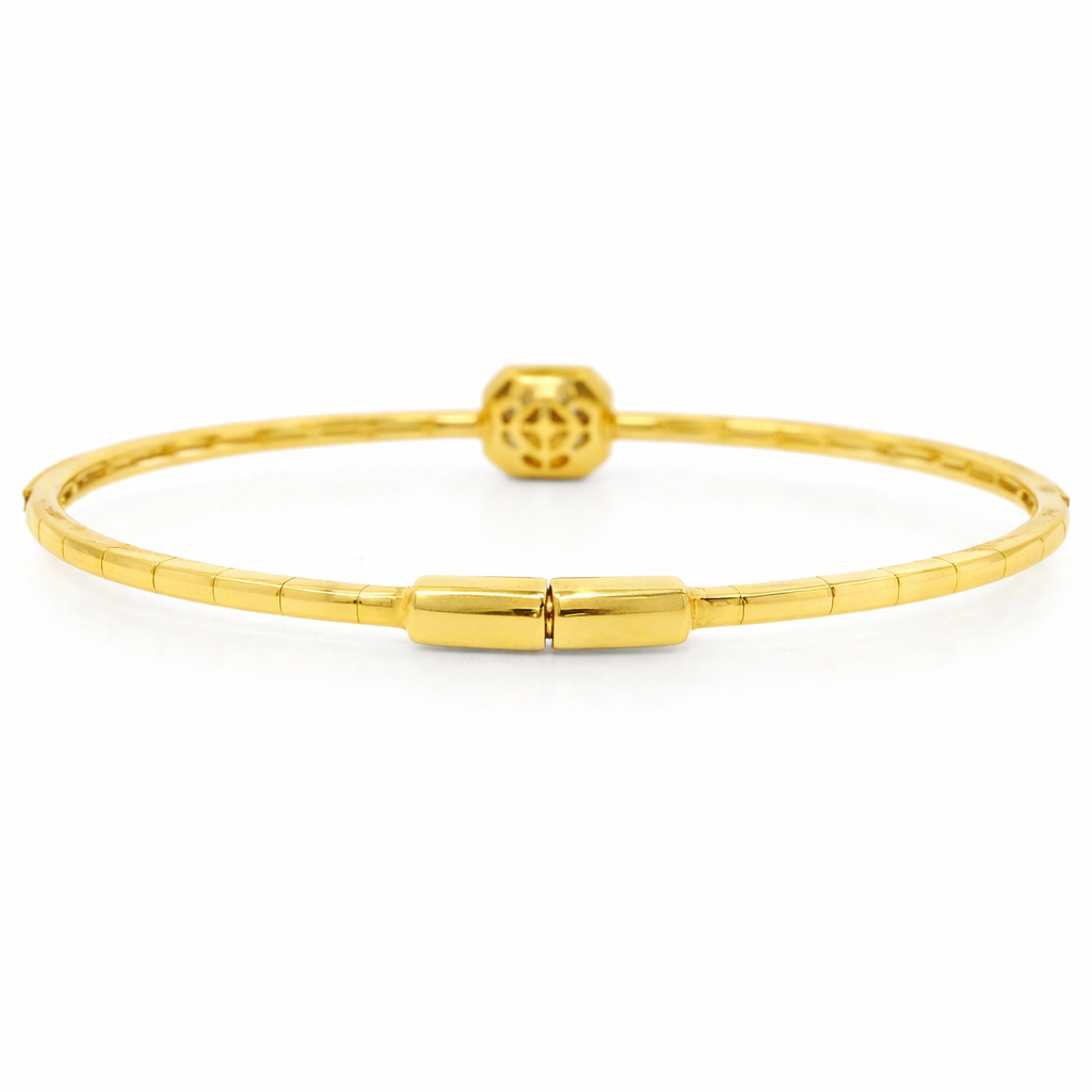 1.29CT Diamond Bangle 18k Yellow Gold